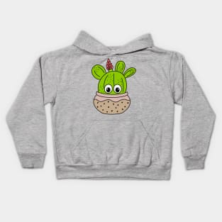 Cute Cactus Design #282: Cute Cactus With Flower In A Jar Planter Kids Hoodie